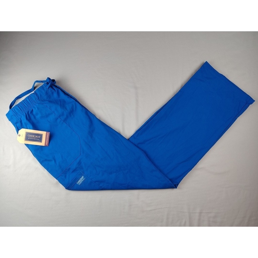 Cherokee Men's Scrubs Pants Large Blue Drawstring Workwear NWT Uniform Hospital